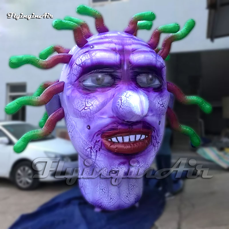 Enge opblaasbaar Mutant Halloween Monster Head Model 3m Lucht Blow Up Zombie Skull Balloon voor tuindecoratie