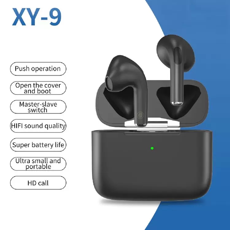 Patente TWS Fone de ouvido Magic Window Fone de ouvido Bluetooth Smart Touch Fones de ouvido sem fio Fones de ouvido tipo C Porta de carregamento XY-9