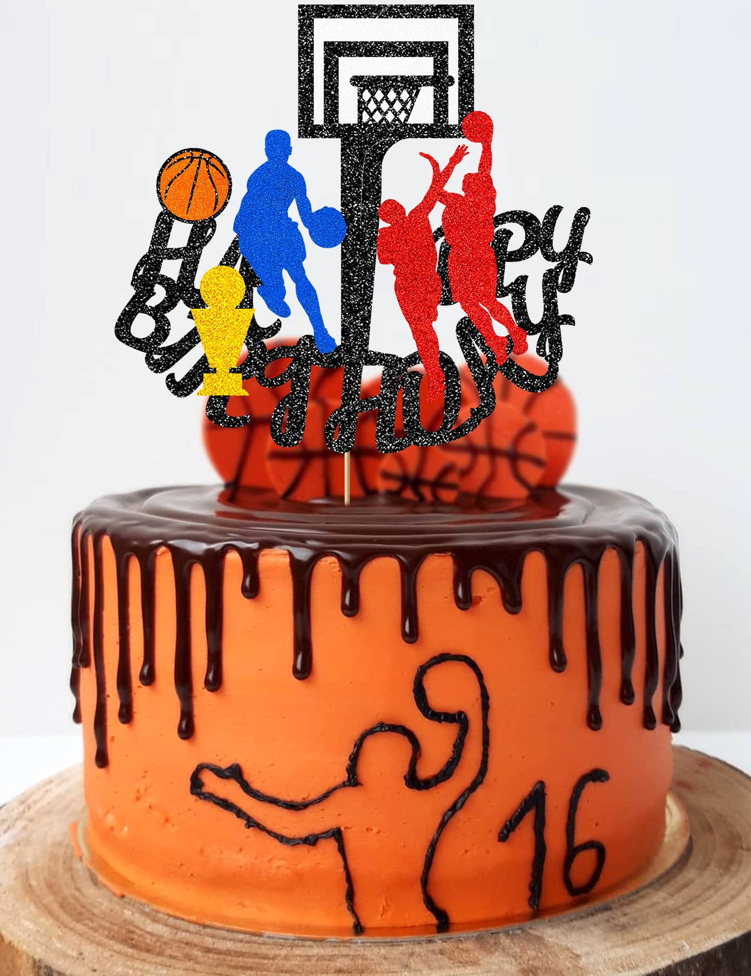 3ml basketball cake topper basketball cake decorations basketball cake toppers for boys men basketball theme happy birthday party decoration supplies