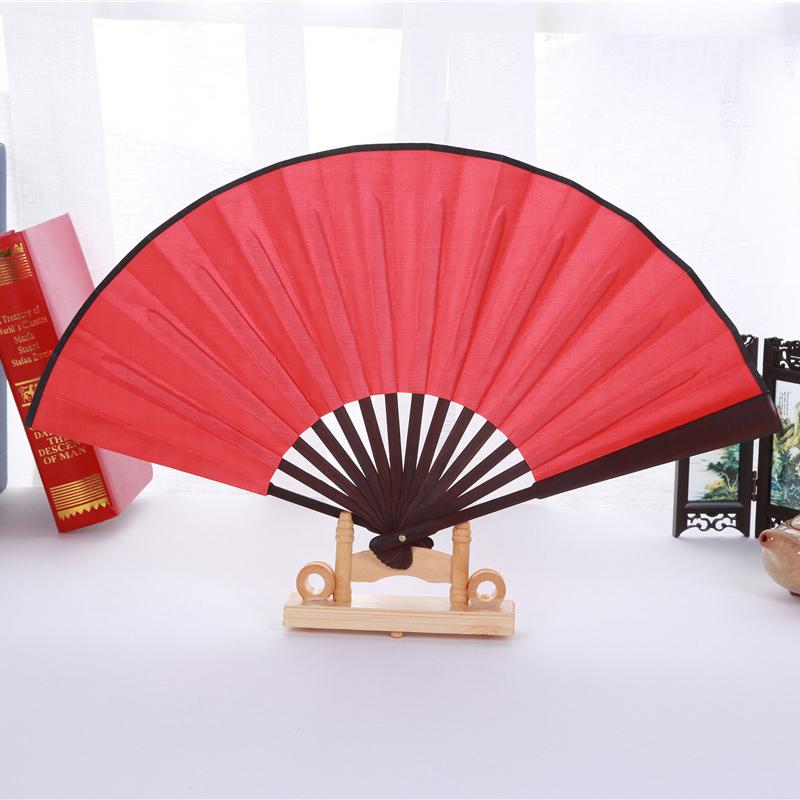 2023 10 pouces bricolage blanc peinture pliant ventilateur fête faveur couleur unie soie tissu ventilateur spectacle danse Fans