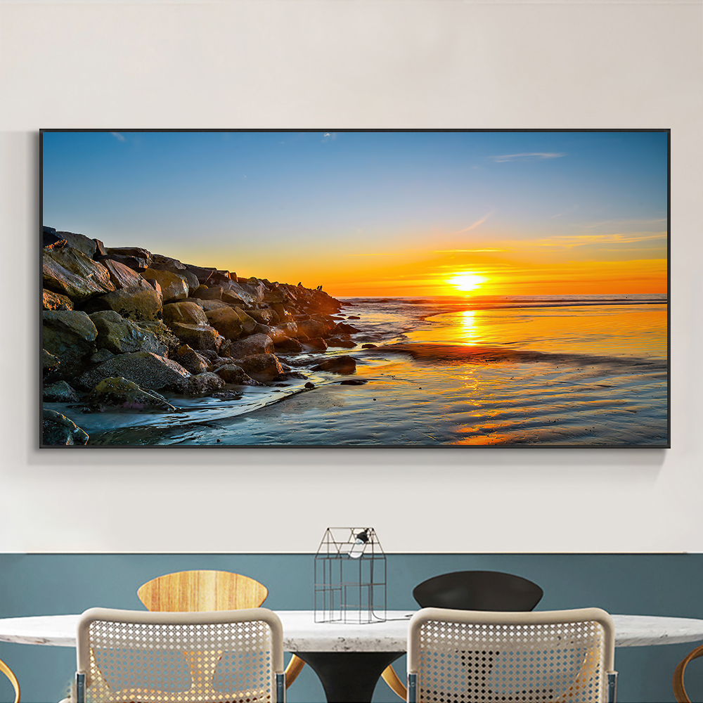 Abstract Sunset Seascape Canvas Painting Wall Art Picture Modern Nordic Landscape Posters And Prints For Living Room Home Decor