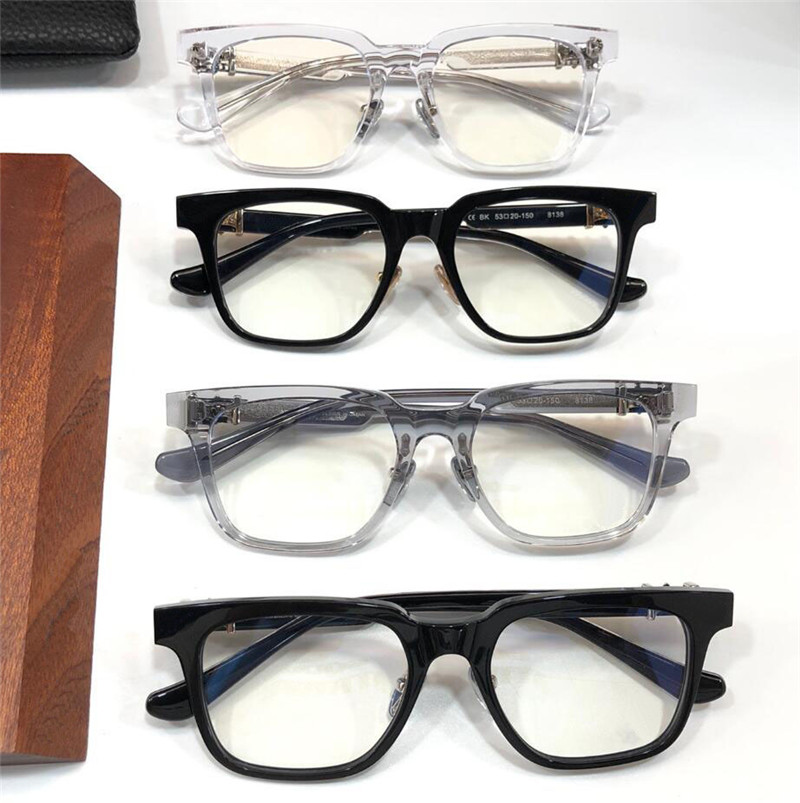 Nowy projekt mody okulary 8138 Square Planka Rama okulary optyczne Retro Prosty wszechstronny styl z pudełkiem może zrobić soczewki na receptę Najwyższą jakość