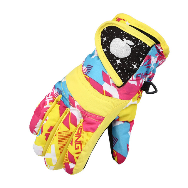 OC010 Luvas infantis para crianças, meninas, meninos, à prova d'água, quentes, inverno, profissional, esqui, neve, crianças, à prova de vento, luvas de snowboard, 3-7 anos