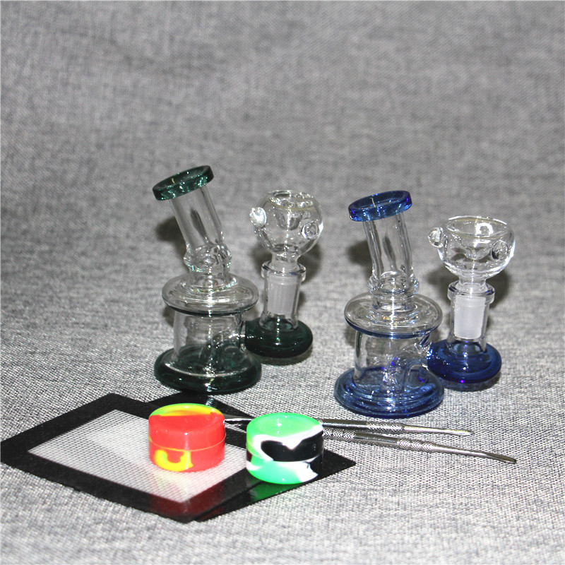 Rökning mini glas bongs olje riggar fågelbur inline perc rökrör dab riggar vatten rör bong aska catcher