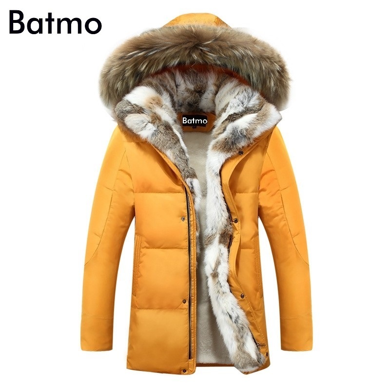 Piumino da uomo Parka Batmo invernale Piumino d'anatra di alta qualità da uomo cappotto parka fodera spessa maschile Vestiti caldi Collo di pelliccia di coniglio PLUS-SIZE 828 220906