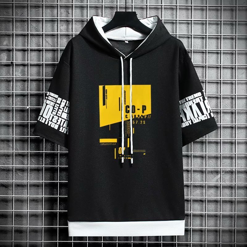 Sudaderas con capucha para hombre Sudaderas con capucha de estilo japonés para hombre Moda Streetwear Sudaderas con capucha de manga corta para hombre Casual Harajuku Impresiones Ropa para hombre Sudaderas con capucha 220905