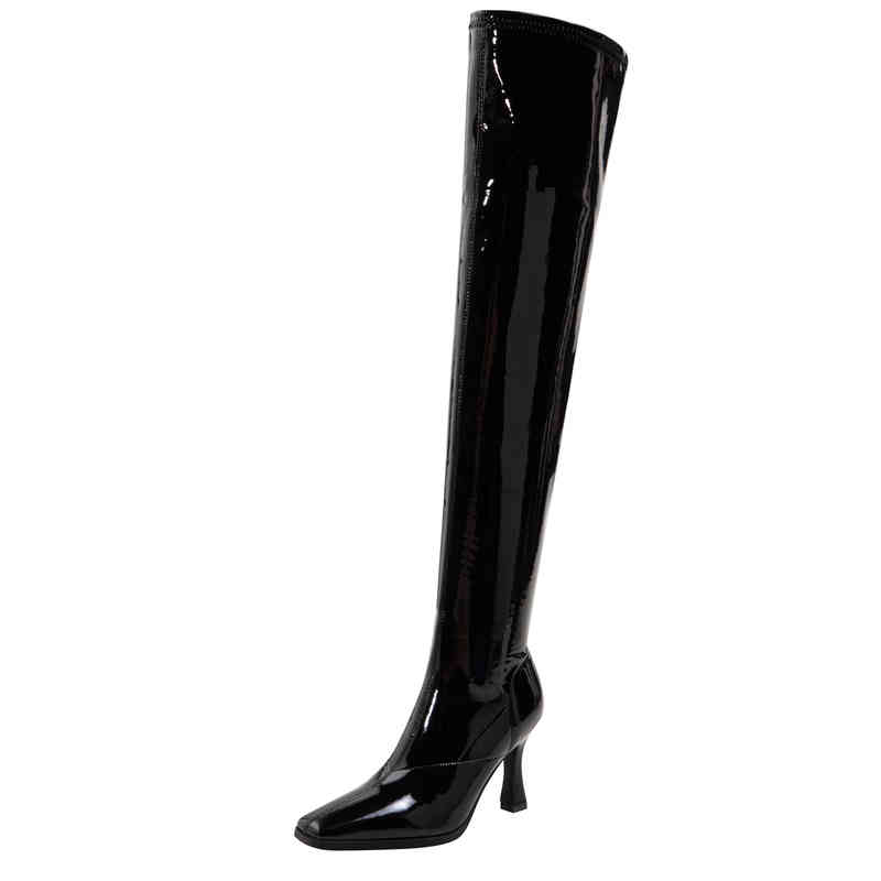 Boots Arden Furtado 2021 New autumn winter Fashion Women's Shoes Square Head High heels Zipper Over the knee boots ladies 220906