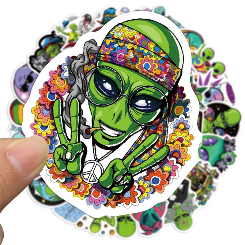 50 -stks Alien Rooking Sticker Pack voor laptop skateboard motorfietsstickers
