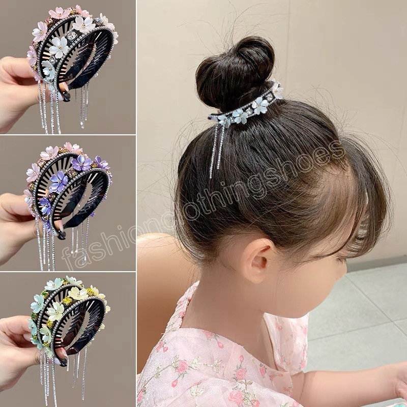 Frauen Elegante Strass Quaste Pferdeschwanz Haar Krallen Dame Süße Haar Clips Stirnband Mode Haar Zubehör