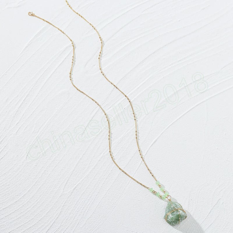 Couleur or cristal Boho géométrique pendentif collier femmes tour de cou chandail chaîne bijoux de fête