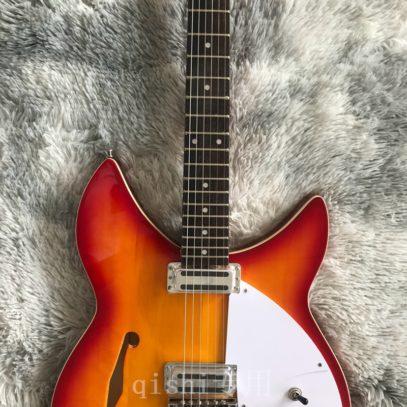 in stock 6-string Cherry Sunburst rickenback electric guitar half hollow body Roger limited edition 6-string ricken guitarra