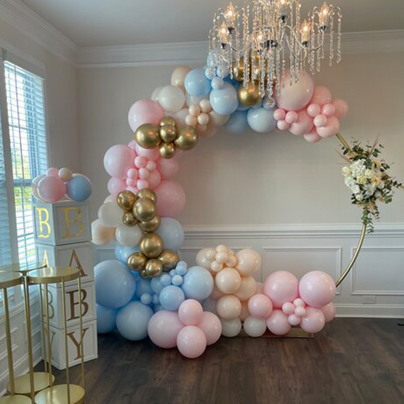 Andra evenemangsfestleveranser baby shower dekorationer macaron vit rosa blå guld ballong båg kit bröllop födelsedag pojke eller tjej kön avslöja fest ballong 220906