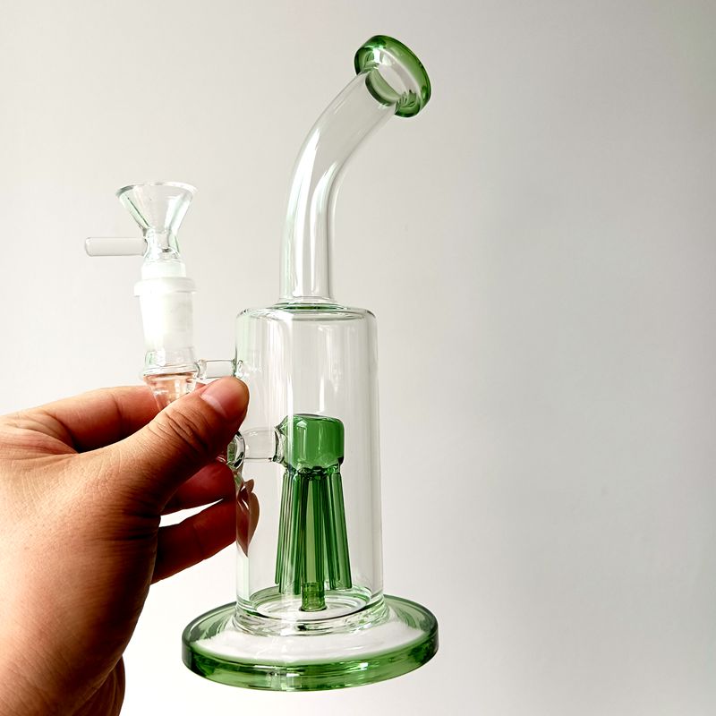 8.5 inch Colorful Glass Water Bong Hookahs Female 14mm Thick Smoking Pipes with Tree Arm Perc