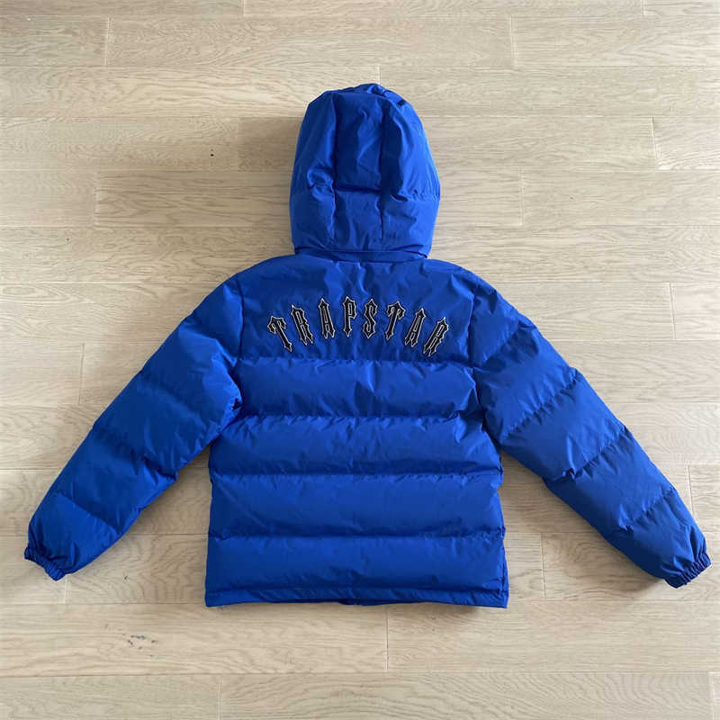 Jaqueta para masculino, jaqueta irongada azul de capa destac￡vel capuz top bordado de algod￣o esportivo de algod￣o esportivo parka xs-xl