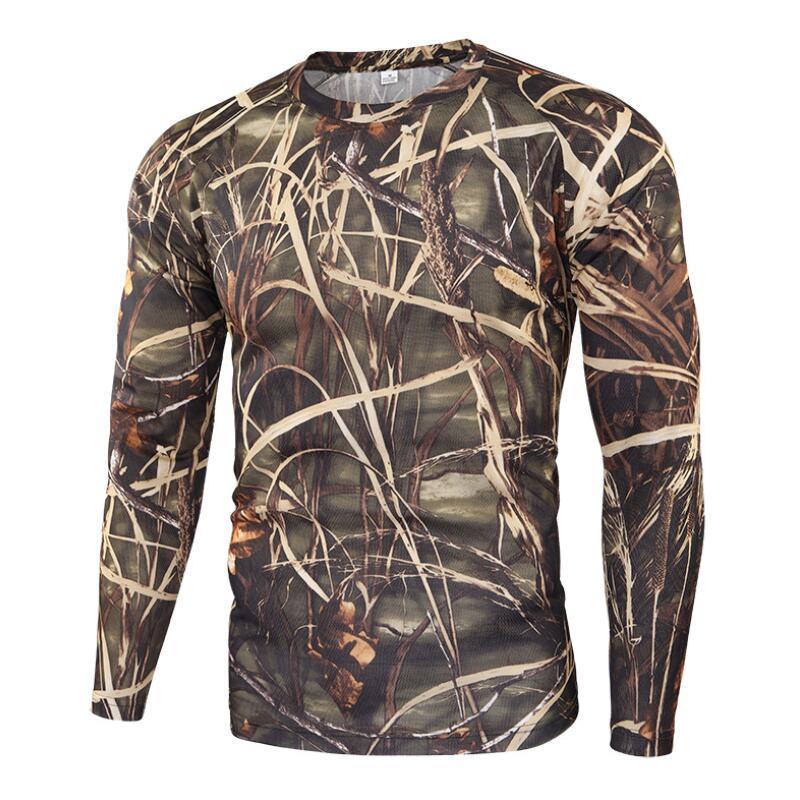 Men's T-Shirts Summer Camouflage T-shirt Quick-Drying Breathable Long Sleeve Tops Men Hiking Camping Hunting Clothing Military Tactical T-Shirt 220906