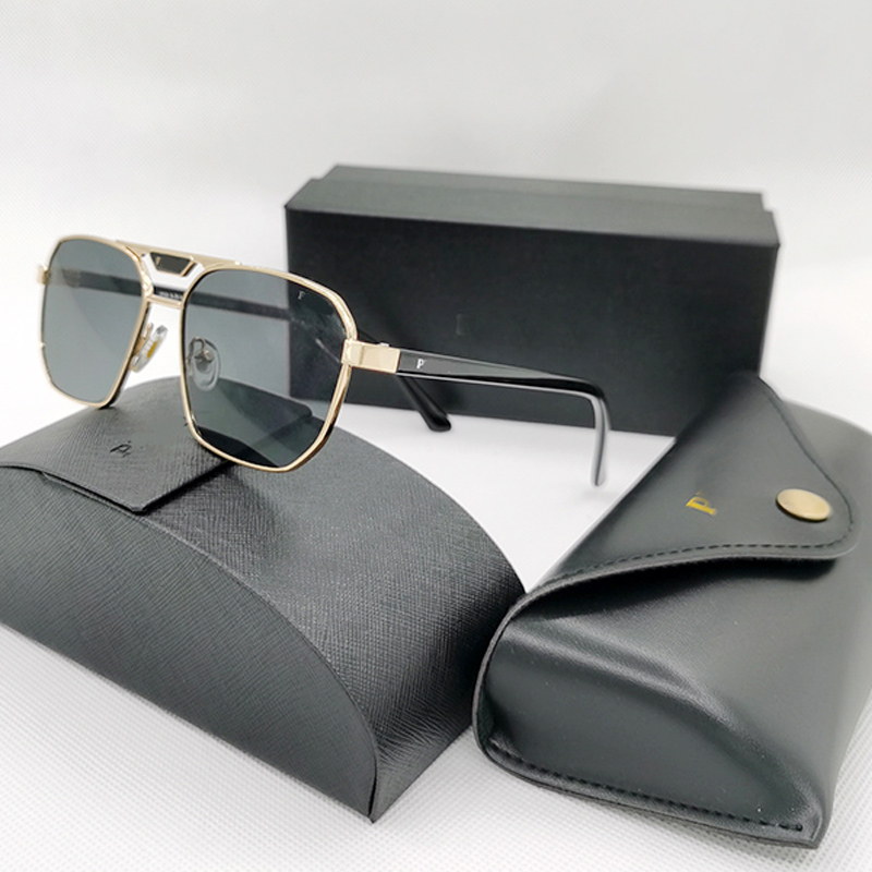 Designer Sonnenbrille Modemarke PD -Buchstaben Männer Sonnenbrillen Retro männliche und weibliche Haltung Metall Square Frame Block UV400 Objektiv Outdo221q