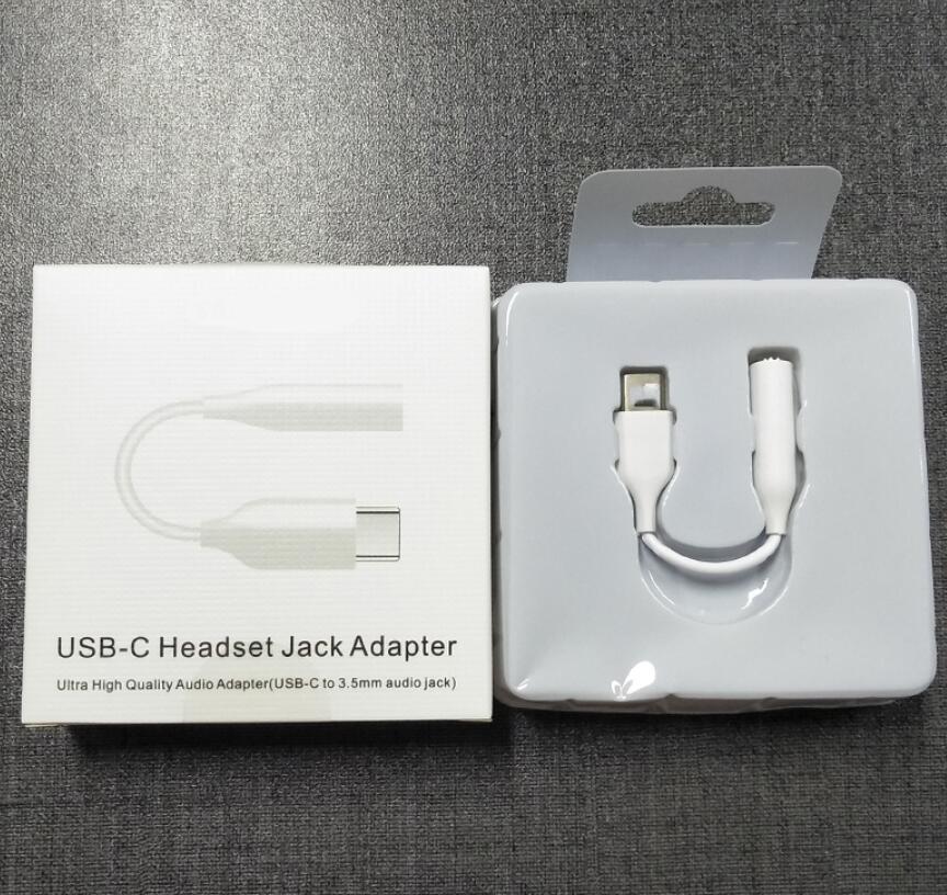 F￶r Samsung Huawei Xiaomi Earphone-kabeladaptrar USB-C Male 3.5 Aux Audio Female Jack med f￶rpackning Type-C till 3,5 mm Obs 10 20 S21 S22