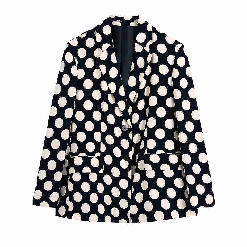 Damen Trainingsanzüge Frau Elegant Schwarz Slim Polka Dot Blazer Anzug 2022 Frühling Damen Hohe Taille Flare Hosenanzüge Damen Streetwear 2 Stück Sets 0906