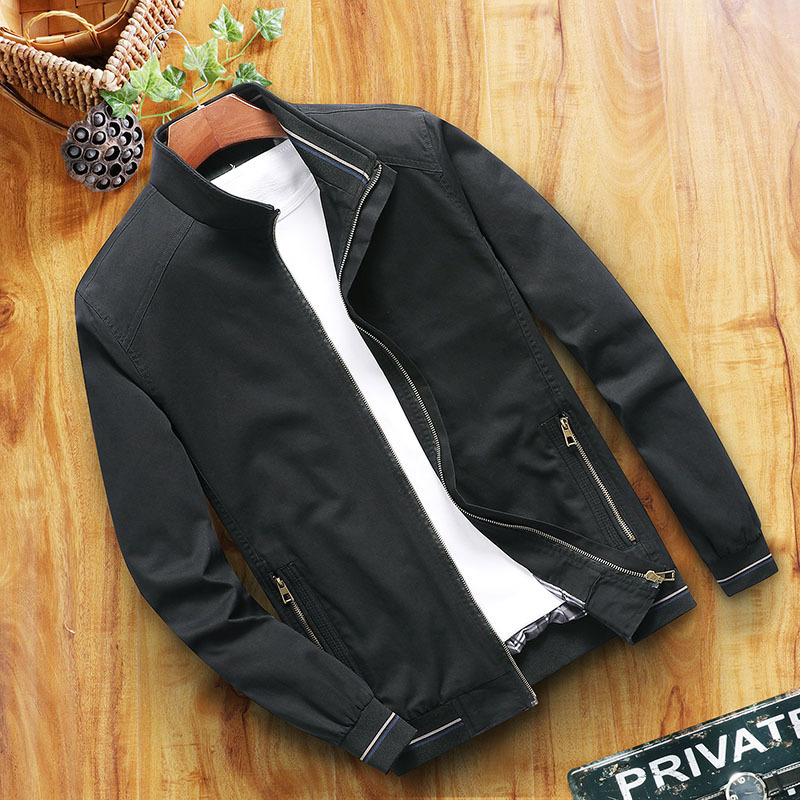 Jaquetas masculinas Primavera e Outono Bomber Casual Outerwear Windbreaker Stand Collar Workwear L-6XL 220907