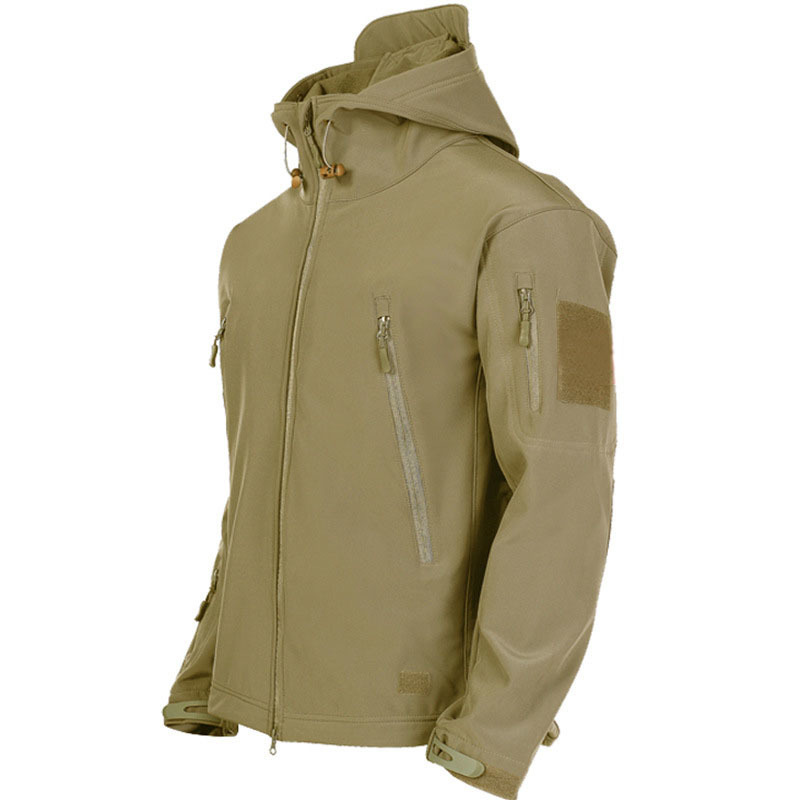Мужские куртки в стиле милитари из кожи акулы Soft Shell Мужские тактические ветрозащитные водонепроницаемые куртки мужские армейские боевые мужские пальто-бомберы с капюшоном 220907