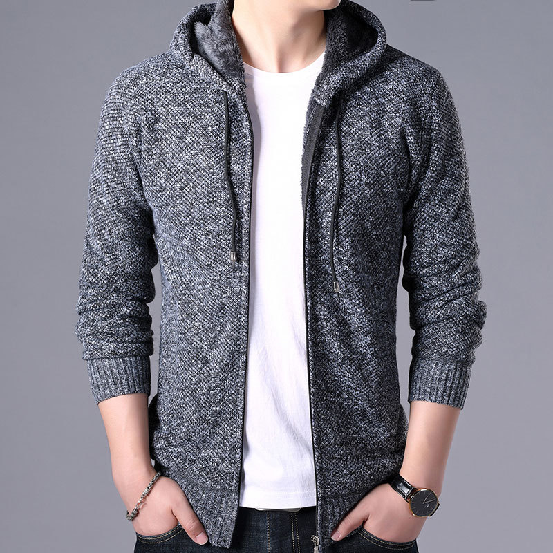 Jaquetas masculinas outono inverno quente cashmere casual lã zíper fino ajuste casaco de lã vestido malhas masculino 220907