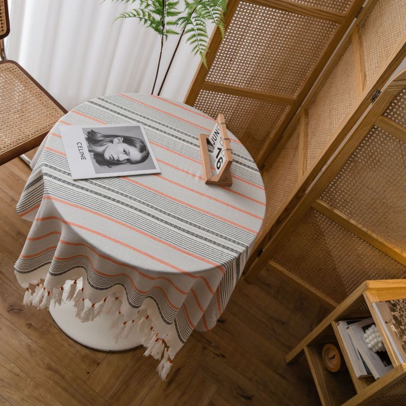 Masa bezi Nordic Stripes El Yapımı Püskül Battaniye Battaniyesi Kapak Havlusu Düz Şal Kanepe Dekoru Çekim Dersler 220906