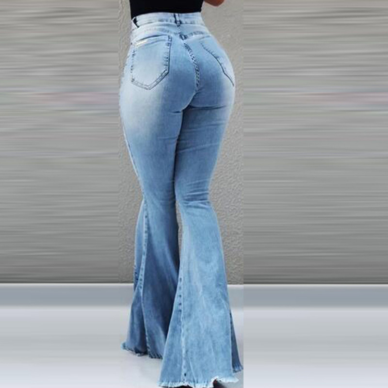 Jeans para mujer Mujeres Slim Fit Pantalones de mezclilla Bell Bottom High Cintura Bootleg Stretch Mujer Flare Pantalón Moda Pierna ancha Ripped 220907