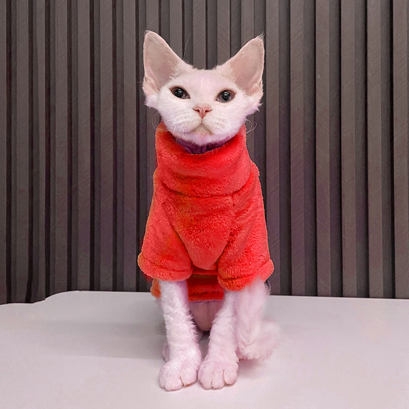 Abbigliamento cani Vestiti gatti senza pelo autunno e inverno, vestiti gatti ispessiti, base calda e confortevole