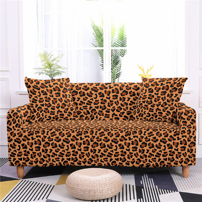 Coprisedie Elastico Leopardo Copridivano 1 2 3 4 posti Soggiorno Divano angolare funda divano Chaise Lounge Home Decor Protector 220906