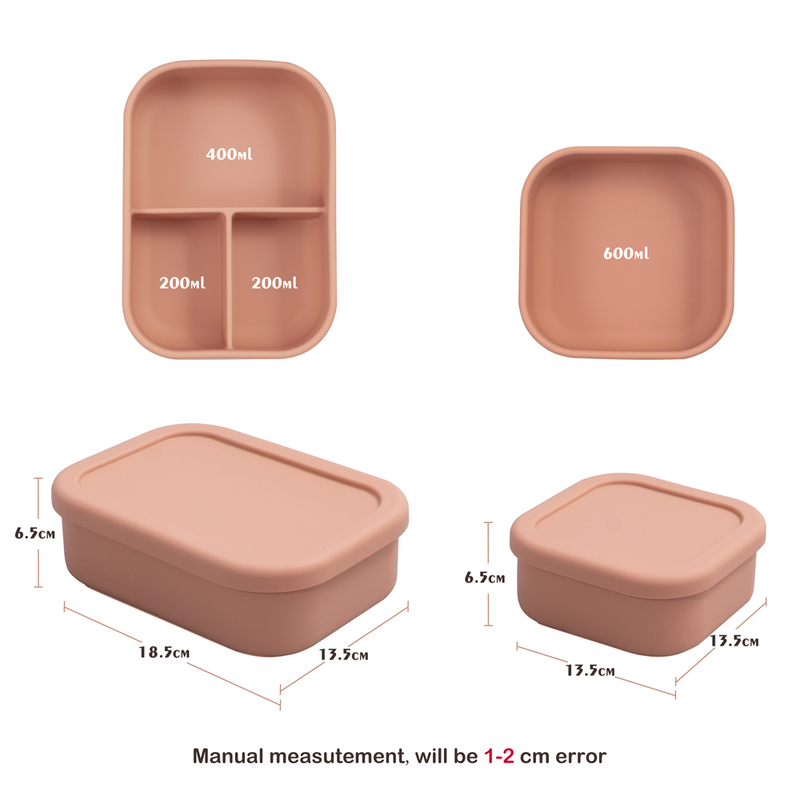 Tasses Vaisselle Ustensiles Bébé Portable Boîte À Lunch En Silicone Étudiant Doux Facile À Nettoyer Voyage Étanche Adapté Au Four À Micro-Ondes 220907