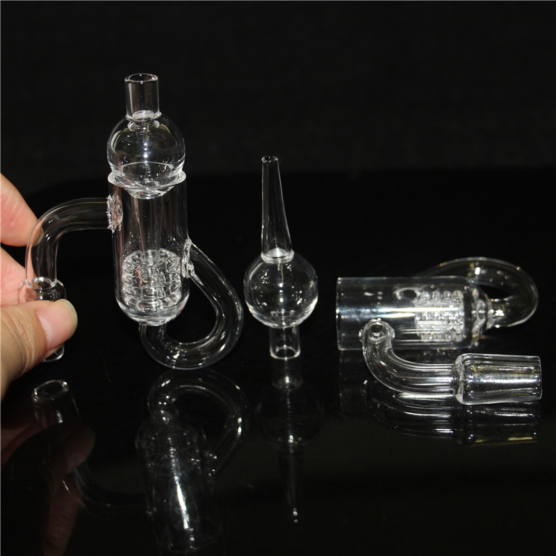 Nuovo banger di quarzo anello di diamante a diamante fumante con tappo carboidrati in vetro trasparente da 10 mm da 10 mm giunto maschio catcher di cenere di vetro