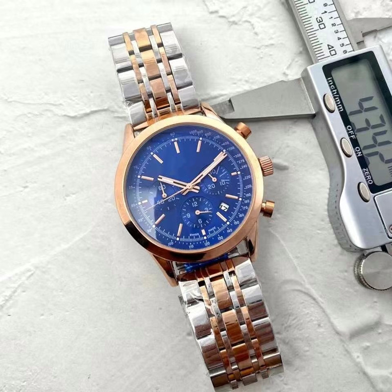 Montre multifonction automatique pour homme 43mm bracelet en acier inoxydable bleu noir saphir montres-bracelets montre de luxe super lumineuse