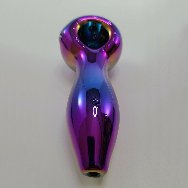 Ultimi fantastici arcobaleni colorati Tubi di vetro spessi Design portatile Cucchiaio Ciotola Filtro tabacco alle erbe secche Bong Handpipe Olio fatto a mano Rigs Fumo iridescente DHL Free