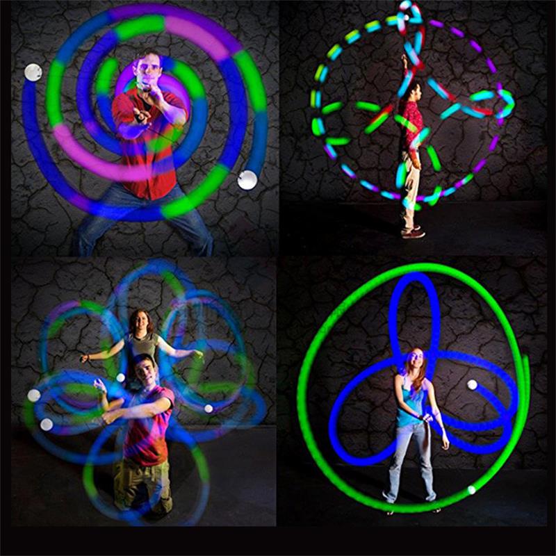 Novedad Color Fitness Ball Led Light Up Toys Square Belly Dance Throw The Balls Cuerda colgante Colorful Fitness Ball