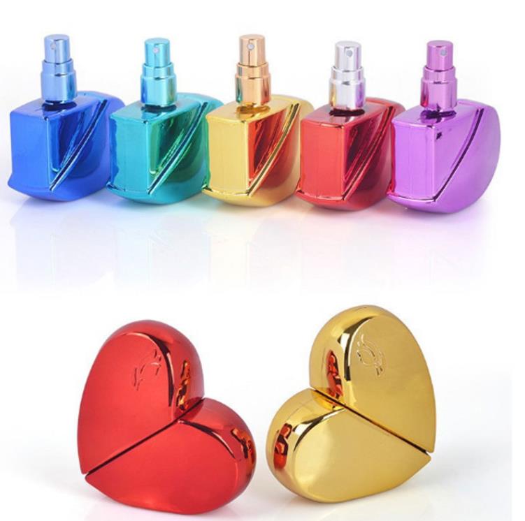 Fashion Perfume Atomizer Bottle Heart Shape Bottles Refillable Empty 25ml Travel Mini Atomizers Spray Pump Perfume-Bottle SN4863