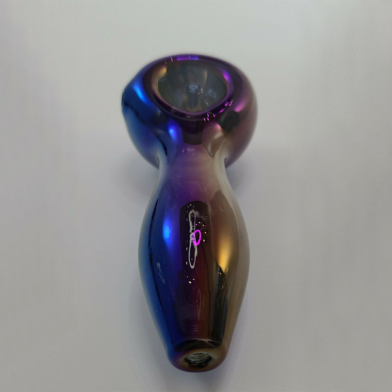 Latest Cool Colorful Rainbows Thick Glass Pipes Portable Design Spoon Bowl Dry Herb Tobacco Filter Bong Handpipe Handmade Oil Rigs Iridescent Smoking DHL Free