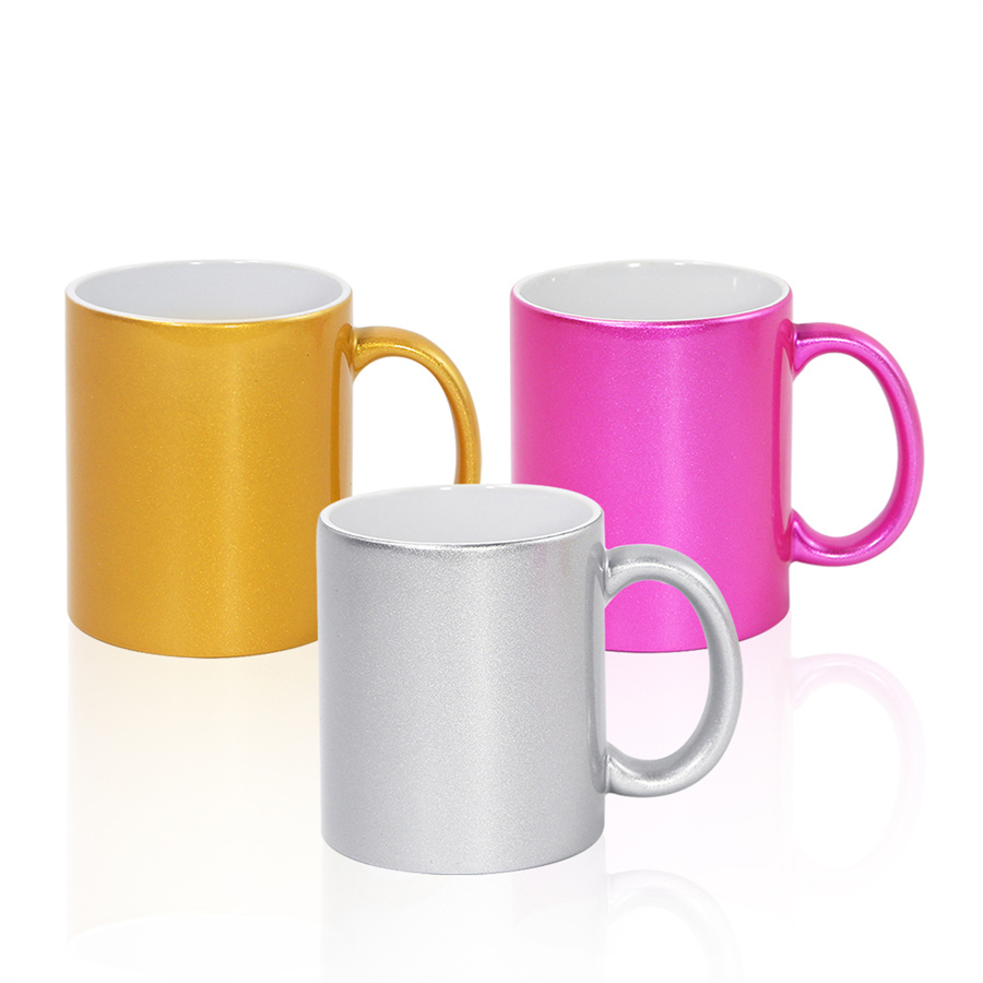 11 oz Sublimation tasse en céramique nacrée poignée tasse à café gobelets vierges personnalité bricolage boîte individuelle transfert thermique tasse à eau entrepôt américain