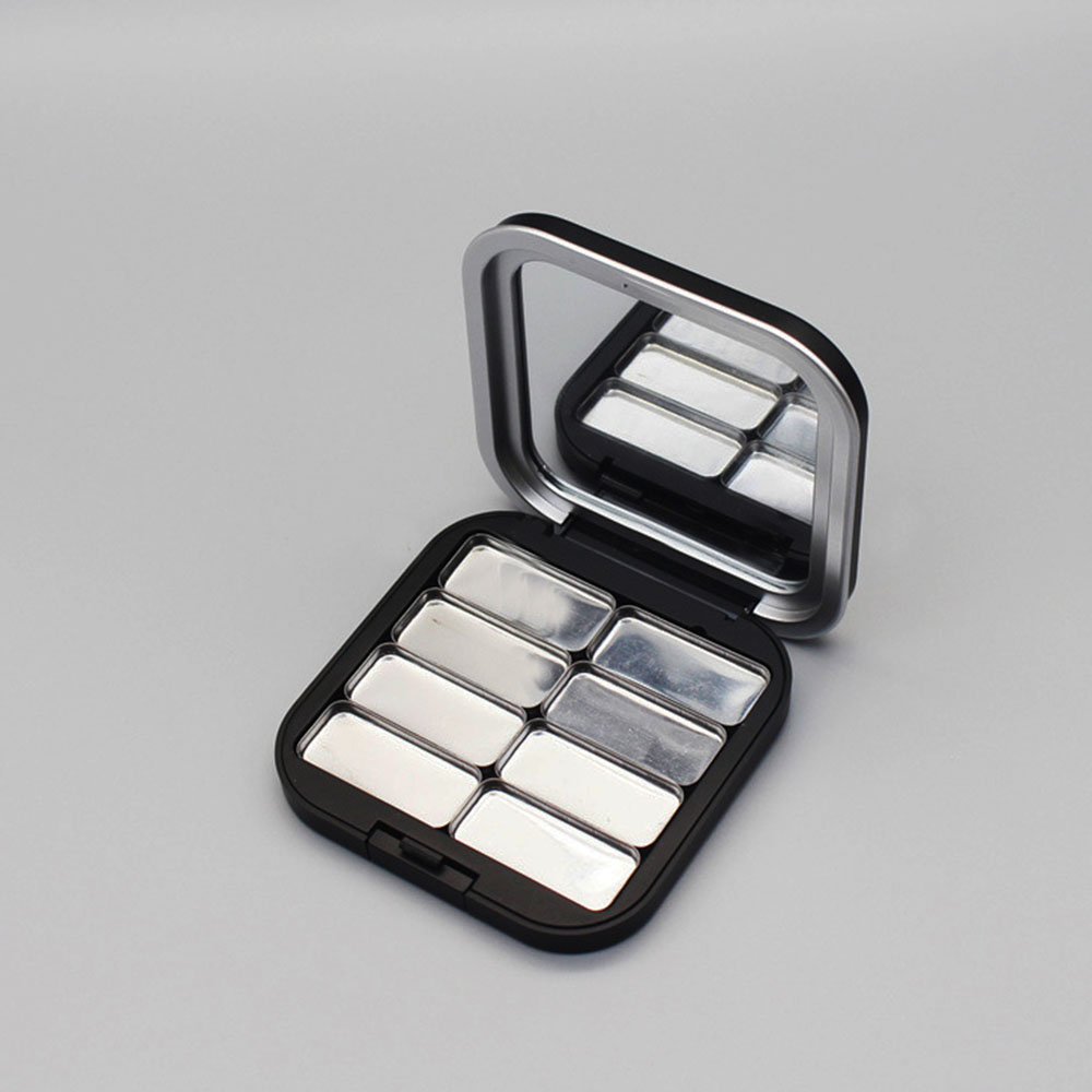 Palette de maquillage compacte de beauté magnétique vide avec miroir pour déposer le surligneur bronzant de contour de fard à paupières