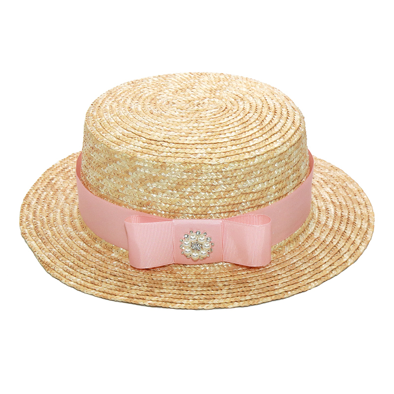 Kapaklar Şapkalar Yaz Ebeveyn-Çocuk Güneş Şapkası Kadın Moda İnci Saman Vizör Şapkaları Kızlar Düz UV Plaj Şapkaları Wholeasle S1074 220907