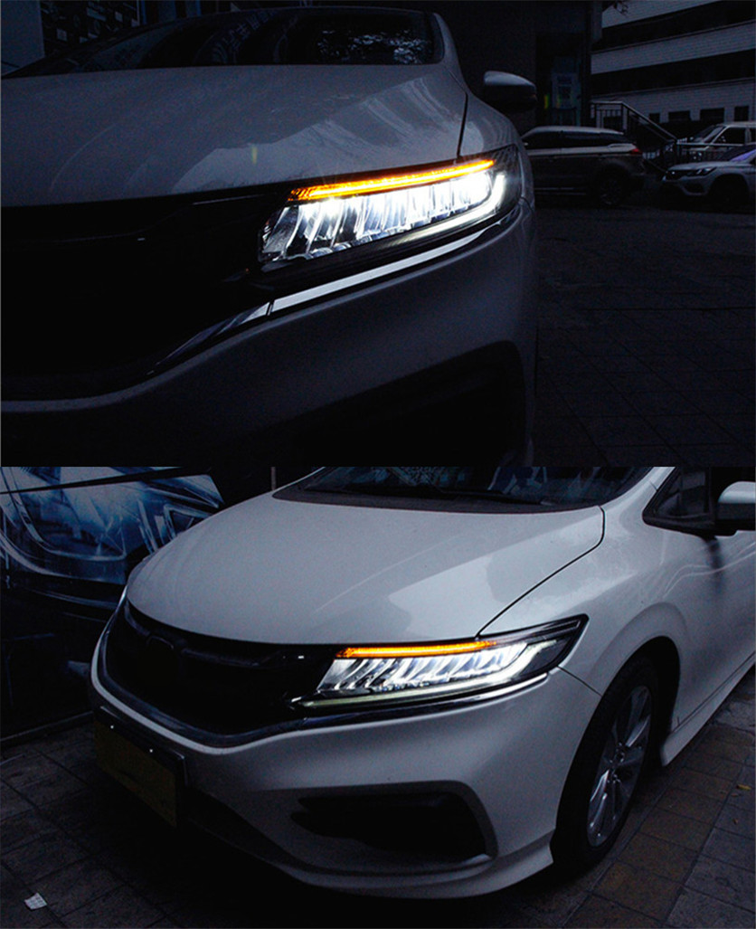2 szt. Światła samochodowe Części do Honda Jade 2013-20 19 Lampy głowicy LED LED SHIL THE THE THE REFLUMINGS ZESTAW SYGNAŁU SYGNAŁA