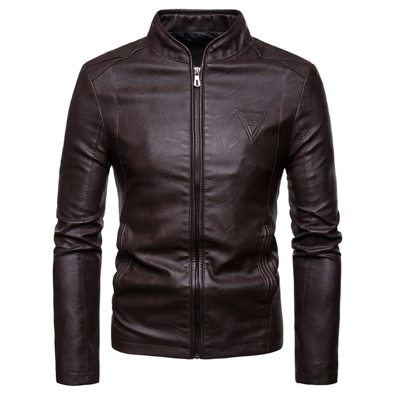 Hommes en cuir Faux hommes vestes automne Style coréen col mince veste en polyuréthane 220907