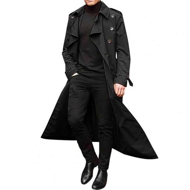 Trench de trincheira masculina British Style Trench Coat Men Men thefasted Lapeel Windbreaker estilo ocidental Male Jaqueta Long Longa Autumn 220907