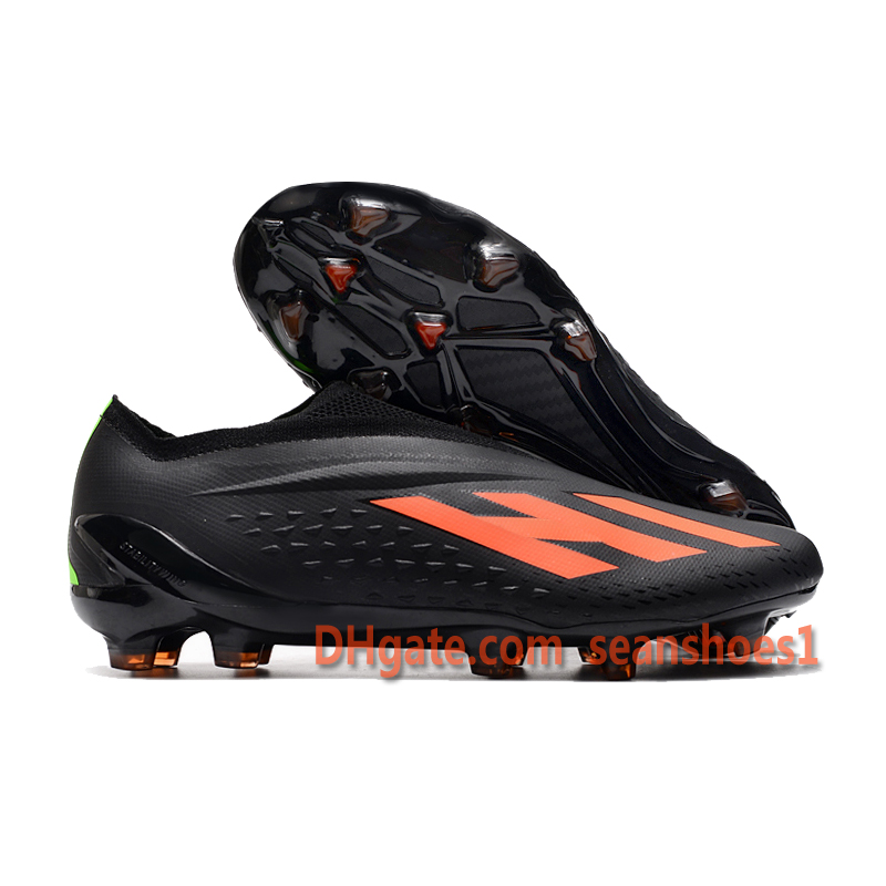 Saco de presente Mens Botas de Futebol Sapatos de Futebol Treinadores Chuteiras de Futebol Vermelho Roxo Laranja Preto Branco Verde Azul Galvanizado Tornozelo X Speedportal Laceless FG Tamanho US 6.5-11