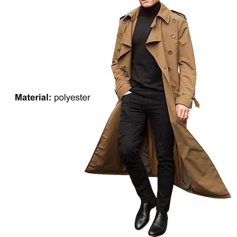 Trench de trincheira masculina British Style Trench Coat Men Men thefasted Lapeel Windbreaker estilo ocidental Male Jaqueta Long Longa Autumn 220907