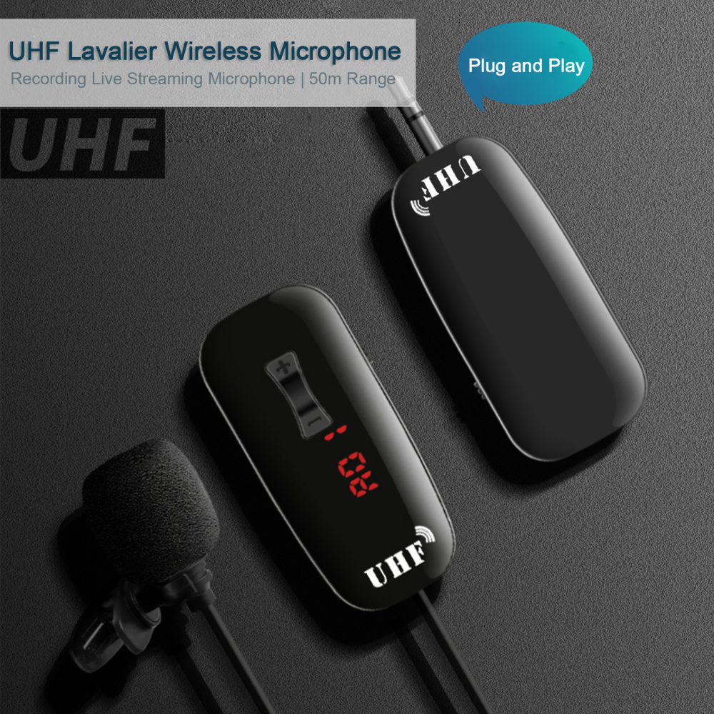 Lappel sem fio Lavalier Micropóneo Mini Mic Mic LiveRishing Entrevista Gravação de telefone celular para laptop para smartphone PC