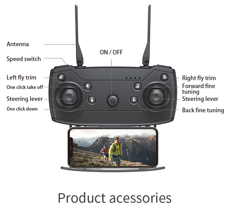 E88 Geniş Açılı HD 4K 1080p Çift Kamera Yüksekliği WiFi RC Katlanabilir Quadcopter Dron Hediye Oyuncak