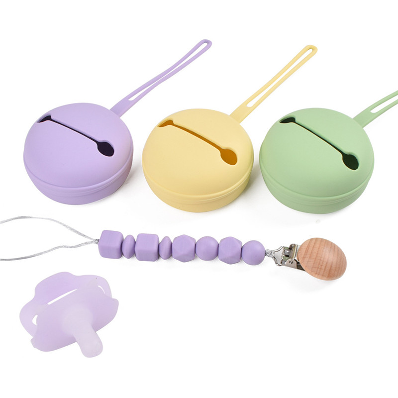 Baby Silicone Pacifier Holder BPA Free Infant Portable Soother Container Box Nipple Storage Box Food Grade silica gel