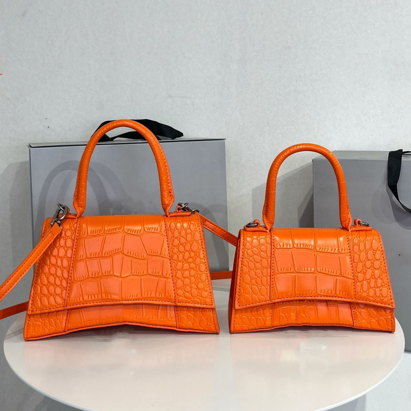 2021 Designer Tags Leather Hourglass Bag Dames Crossbody Tote -maat 23 cm 19cm Handbag239T