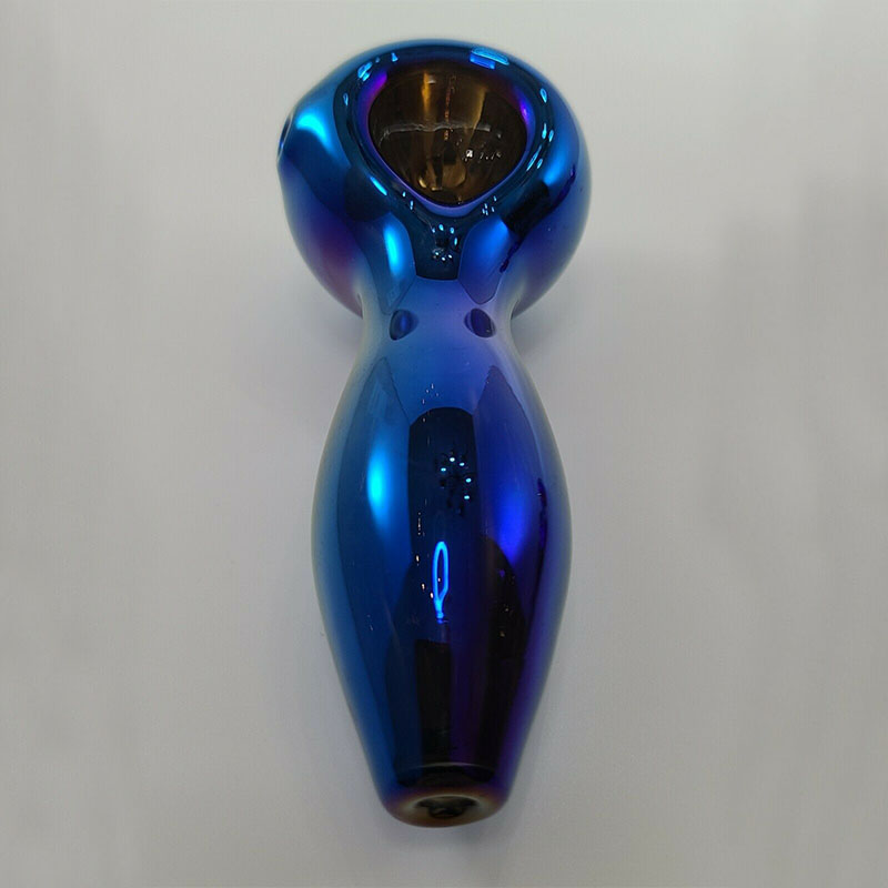 Latest Cool Colorful Rainbows Thick Glass Pipes Portable Design Spoon Bowl Dry Herb Tobacco Filter Bong Handpipe Handmade Oil Rigs Iridescent Smoking DHL Free