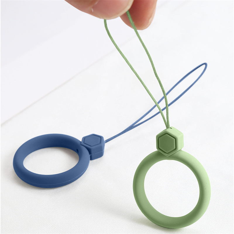 Soft Liquid Silicone Finger Ring Straps Rope Charms Anti-Lost Dust-Proof For Mobile Cell Phone Case Headphone Camera Keys U disk Keychain Hanging Fashion Holder